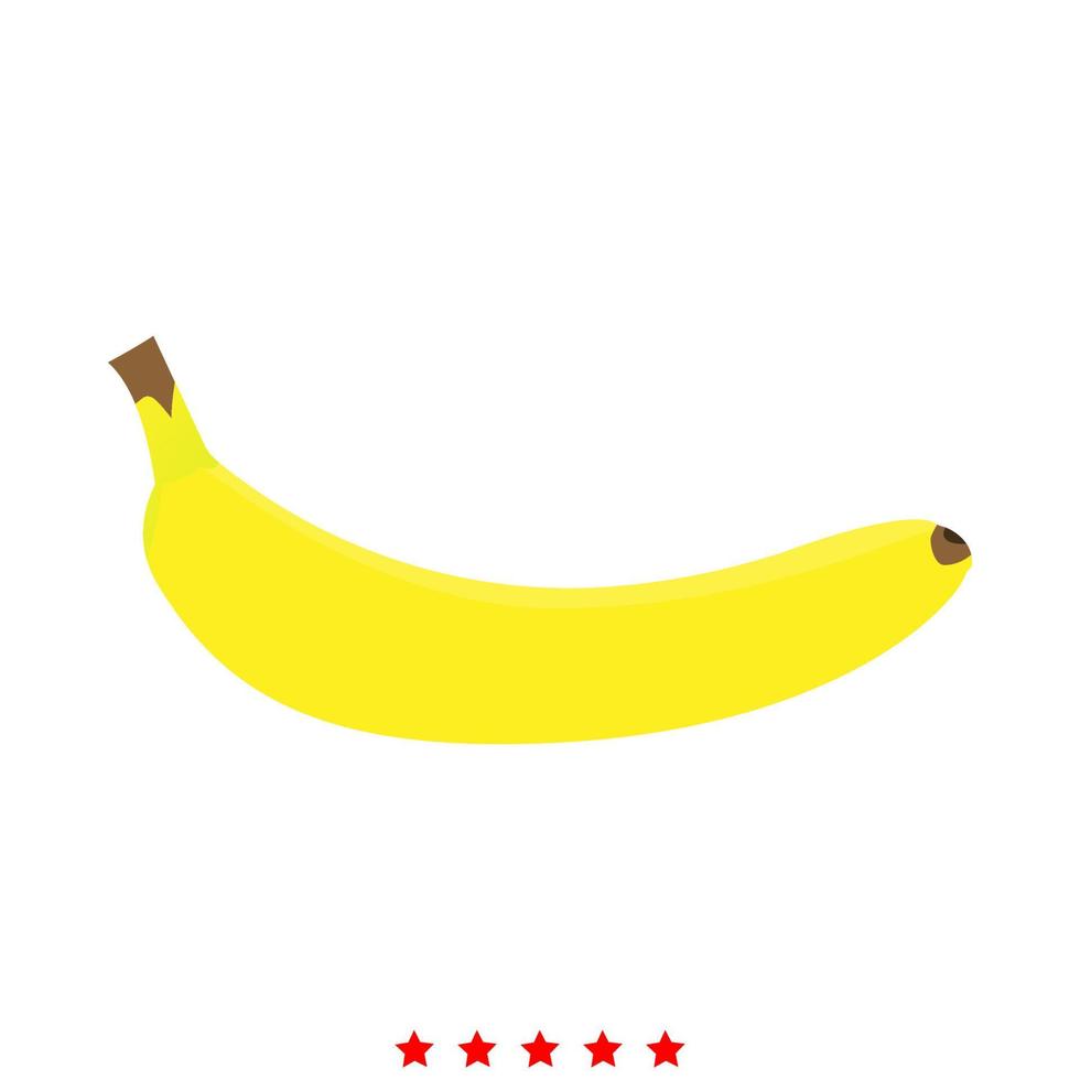 icono de plátano. estilo plano vector