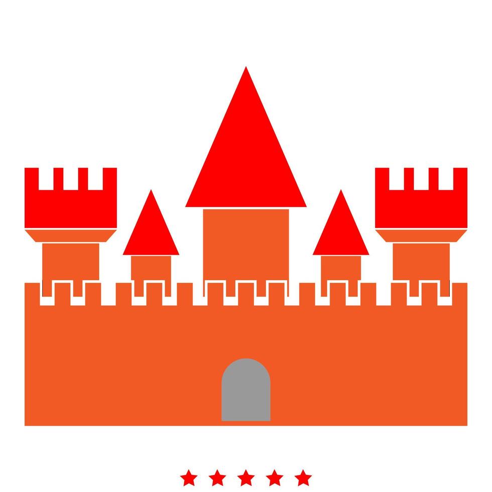 Castle icon Illustration color fill style vector