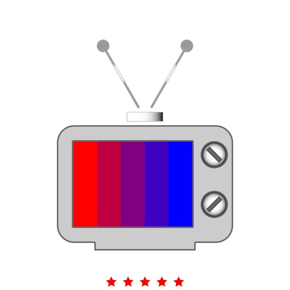 viejo televisor es icono. vector