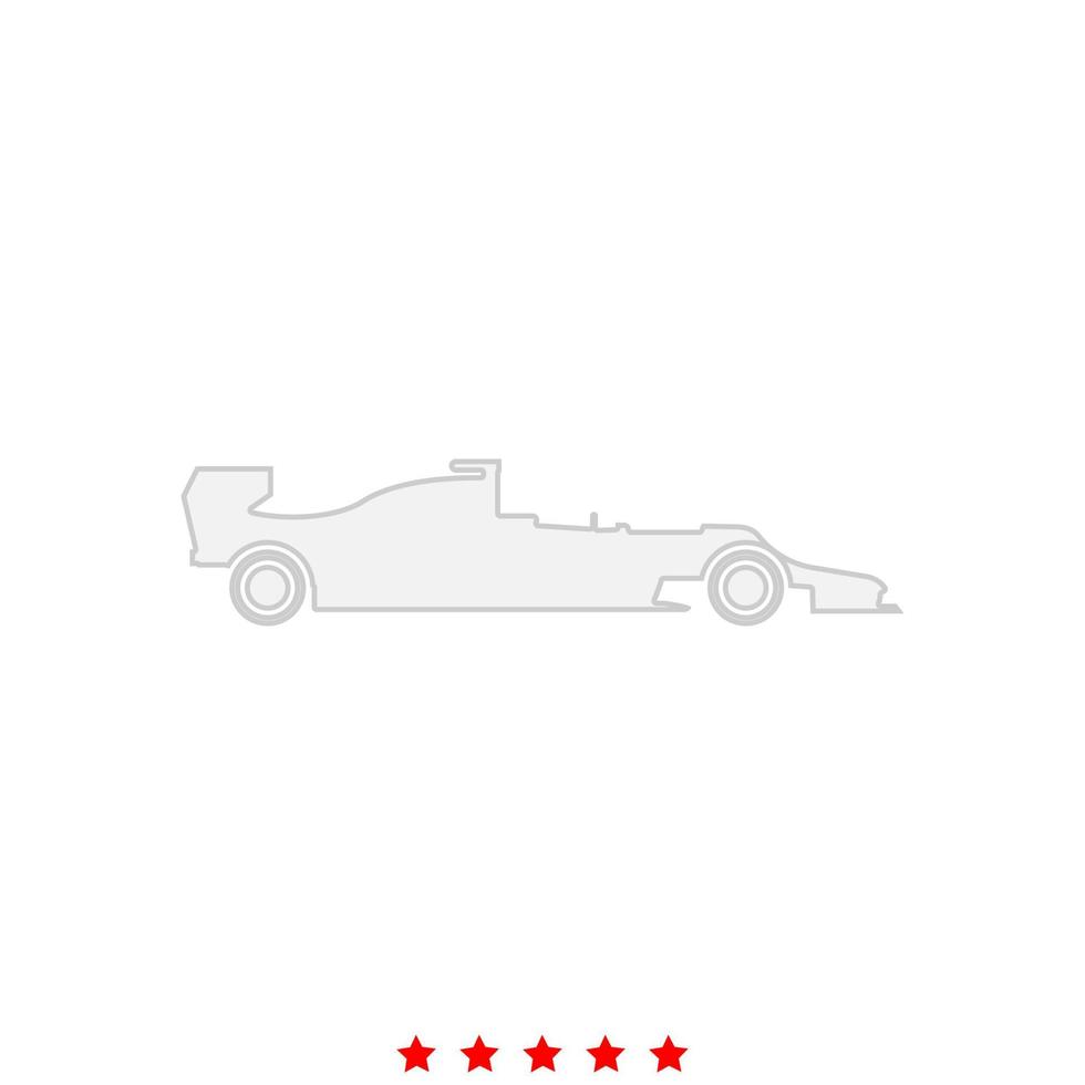 silueta de un coche de carreras es icono. vector