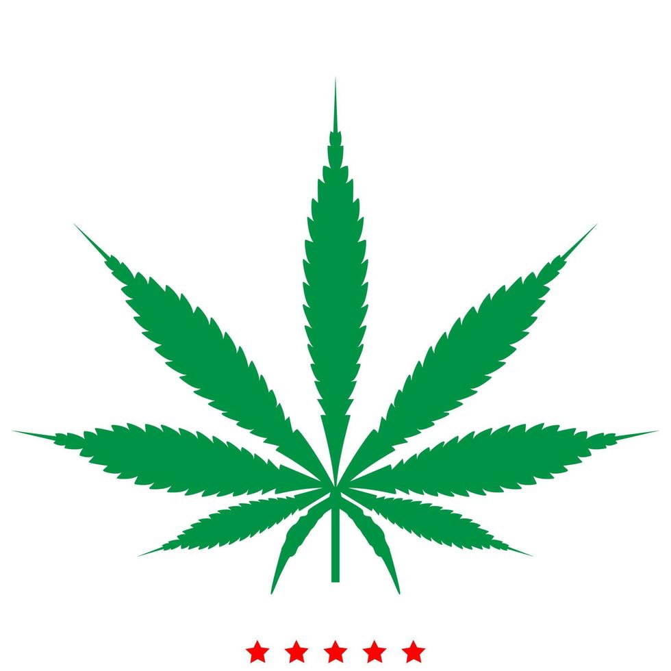 icono de hoja de marihuana de cannabis. estilo plano vector