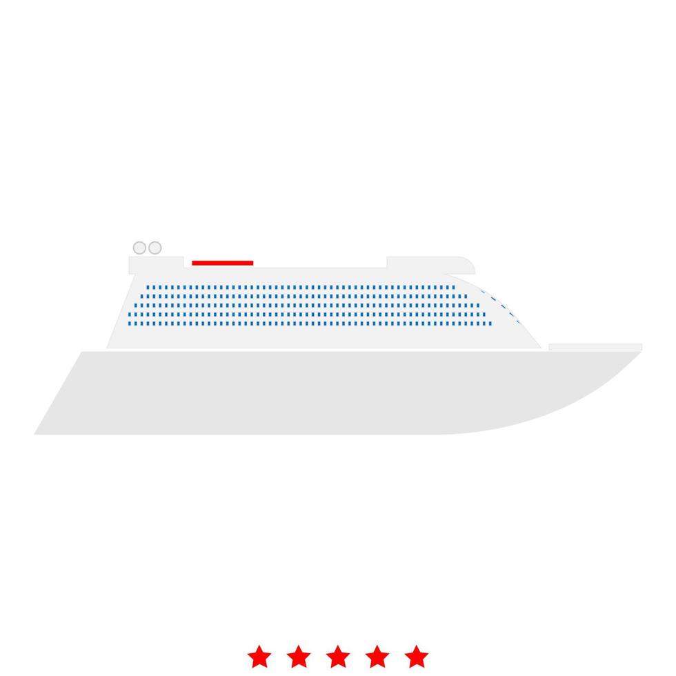 Transatlantic cruise liner icon . Flat style vector