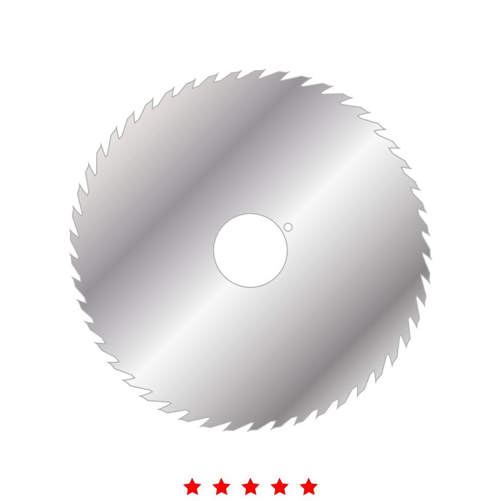 icono de hoja de sierra circular. estilo plano vector