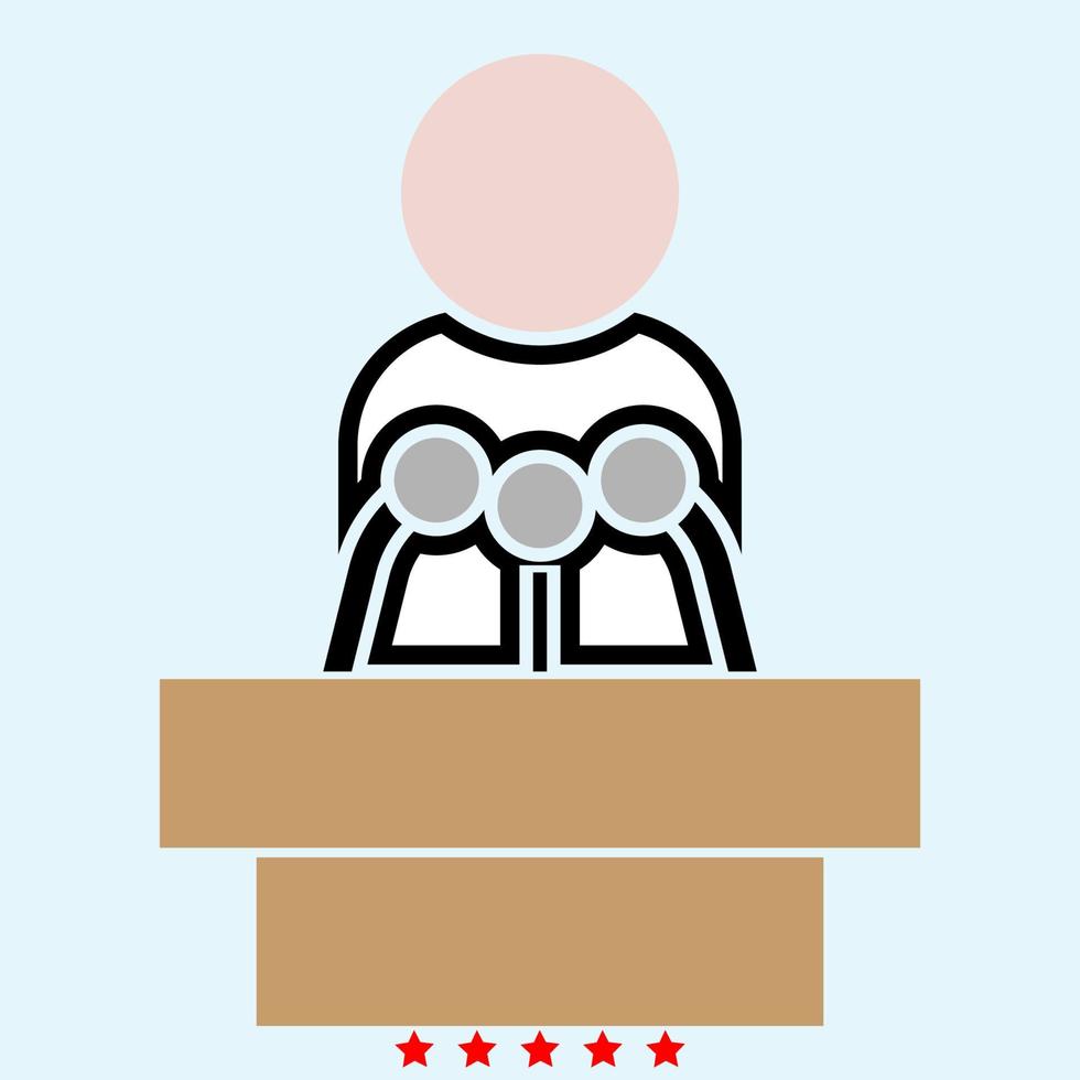 Man speaking from the rostrum icon Illustration color fill style vector