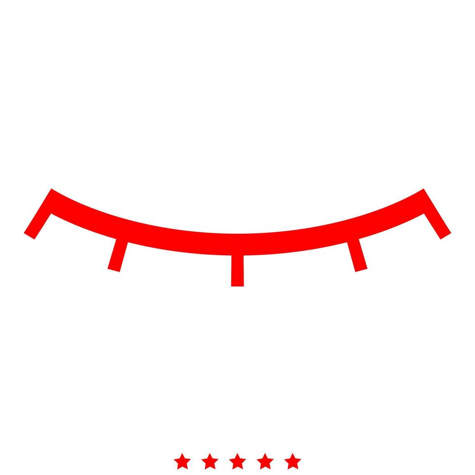 Closed eye icon Illustration color fill style vector