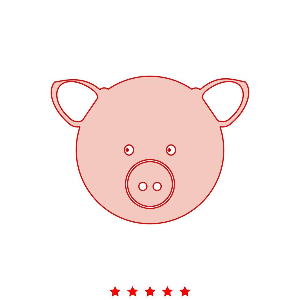 Pig head it is icon . vector