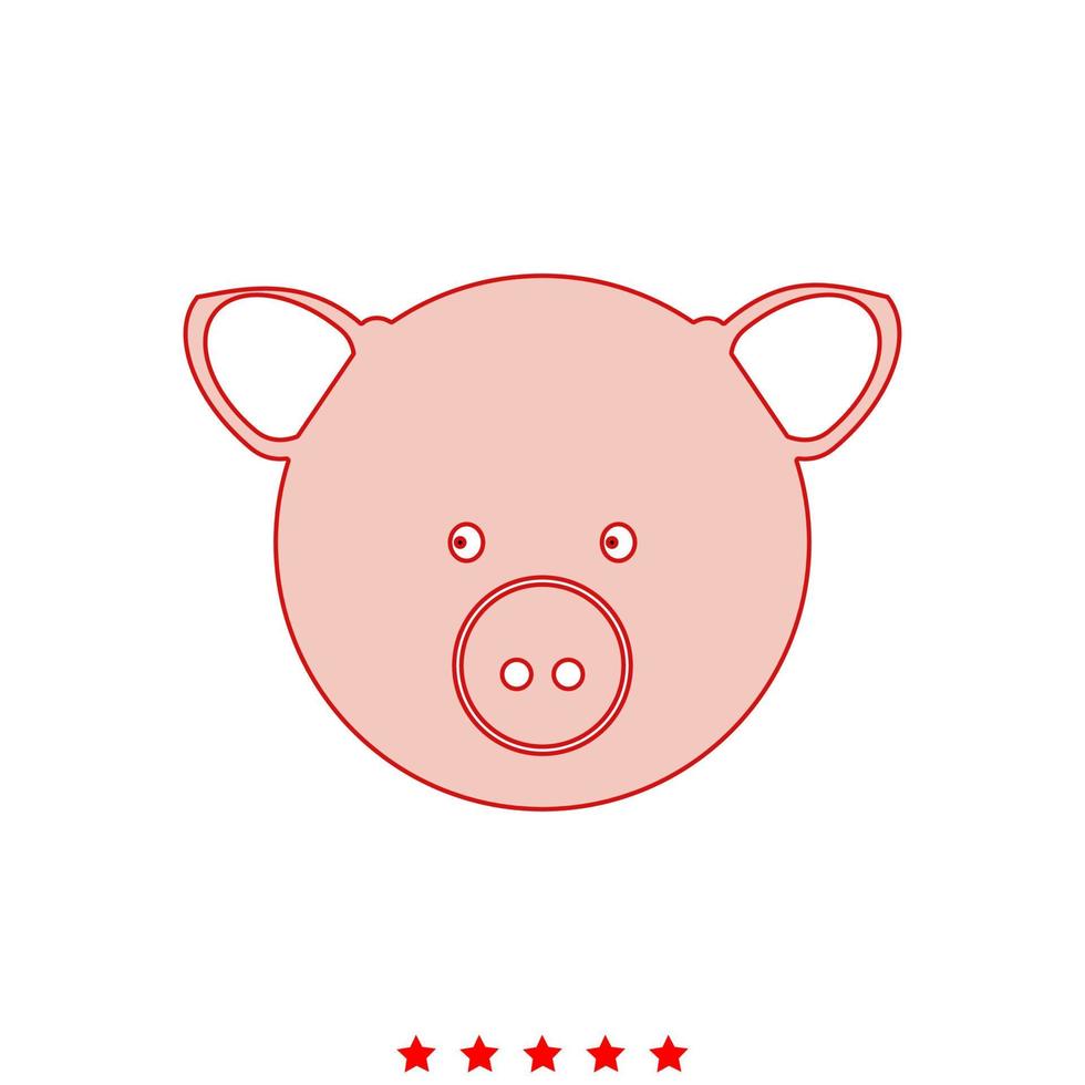 Pig head it is icon . vector