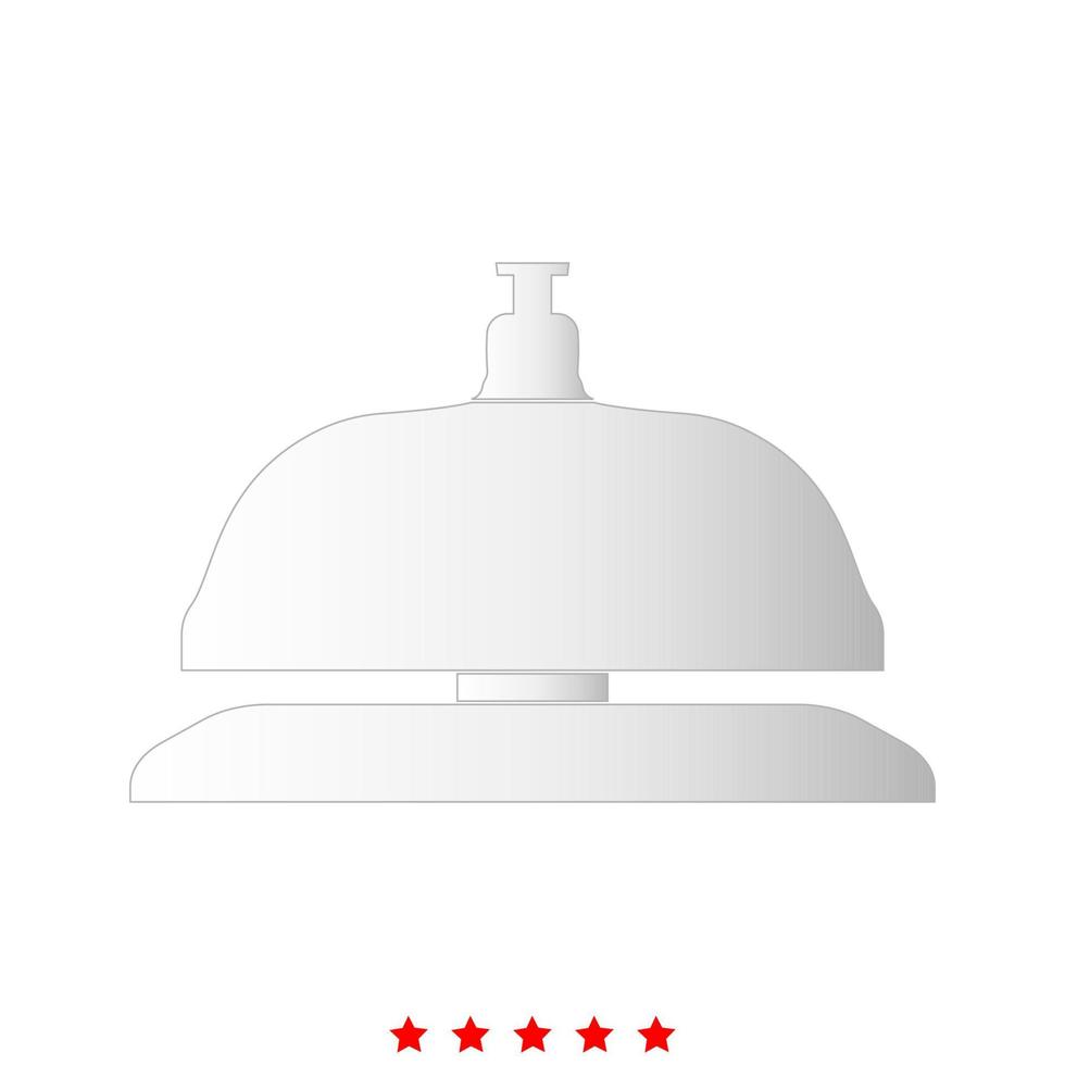 Reception bell it is icon . vector