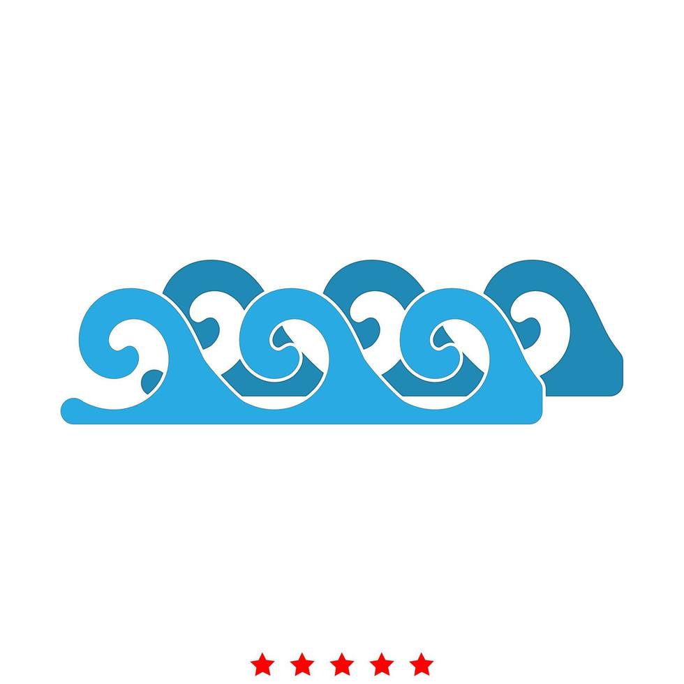 Water wave icon . Flat style vector