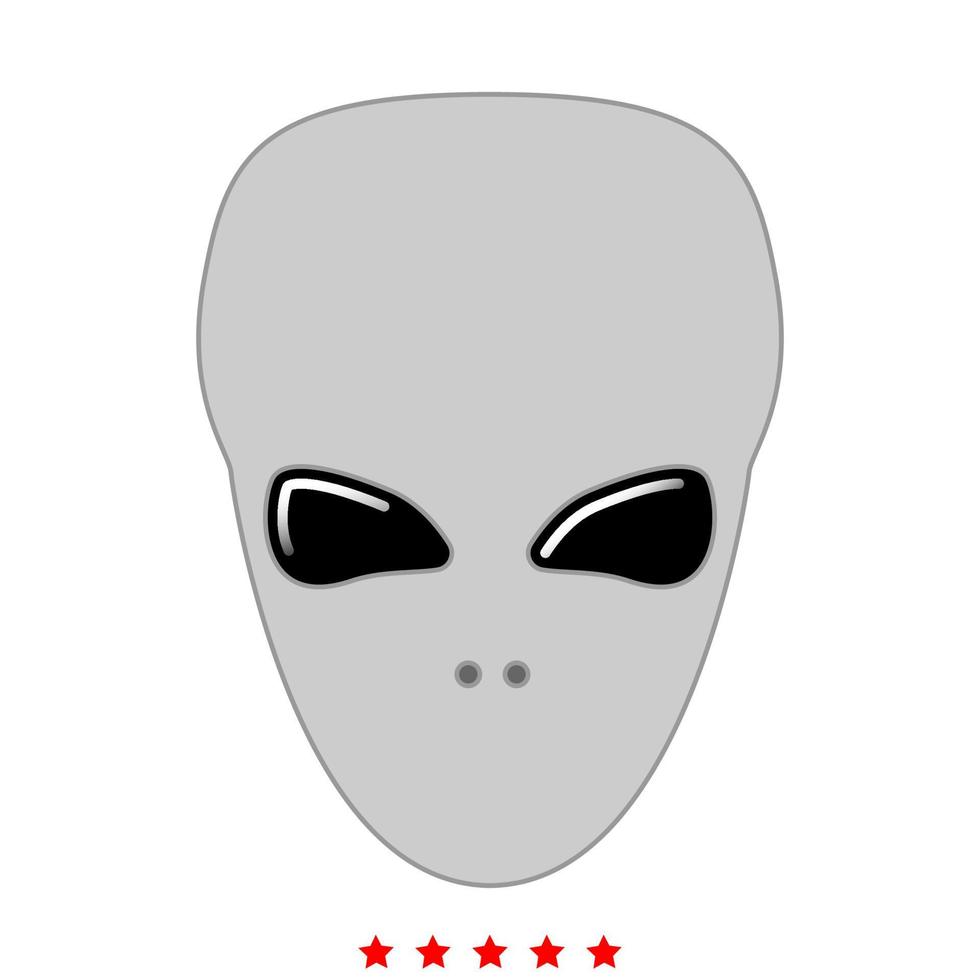 Extraterrestrial alien face or head icon . vector