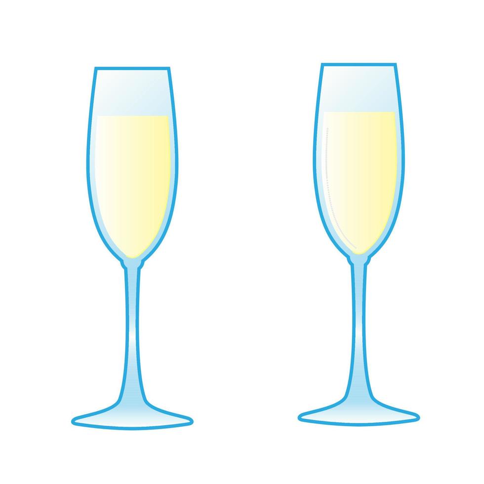copa de icono de champán. color diferente . vector