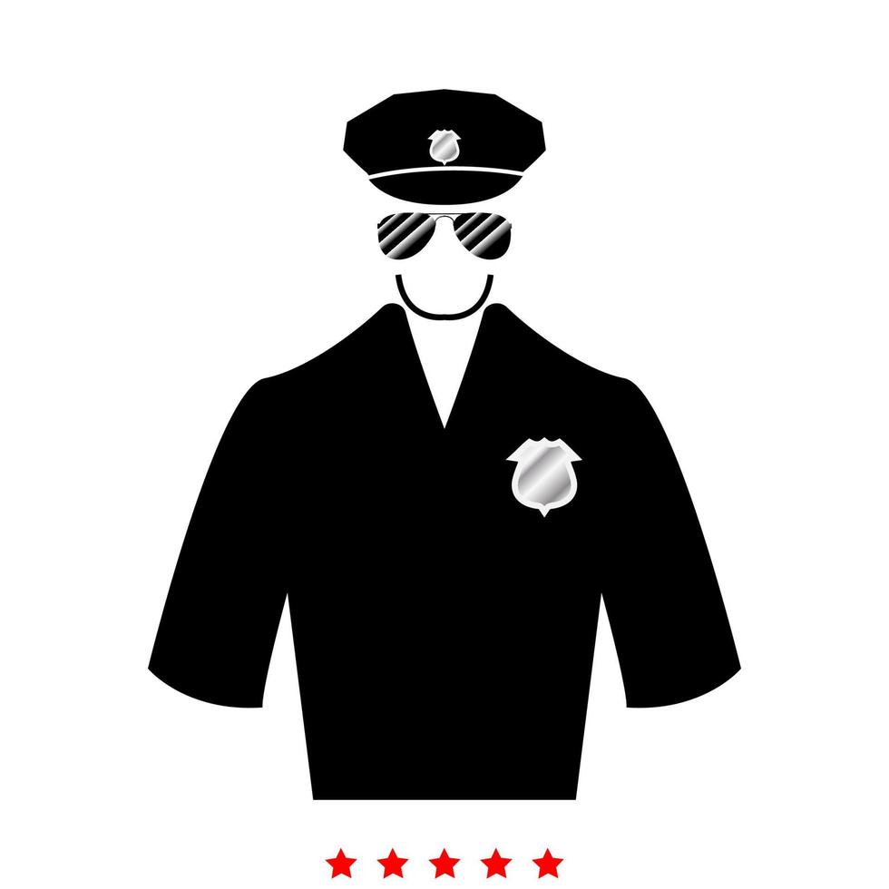 icono de la policía. estilo plano vector