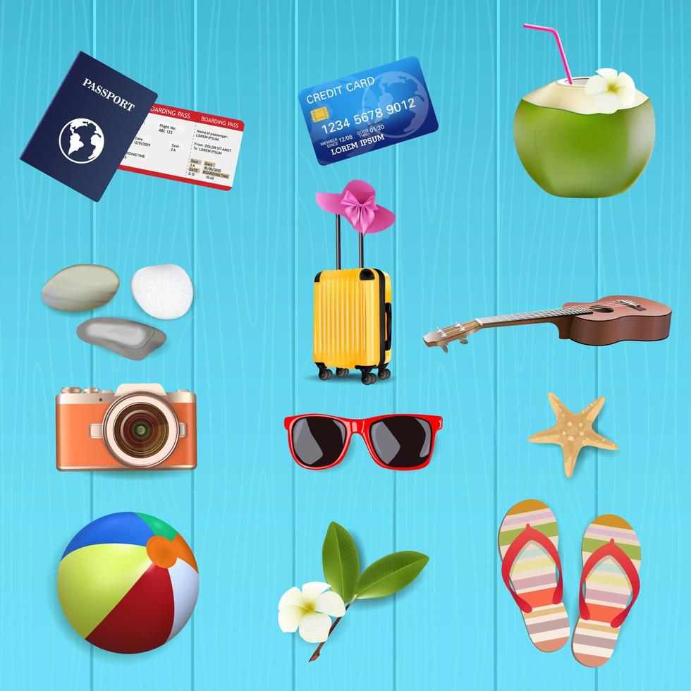 Summer Accessories Set vector