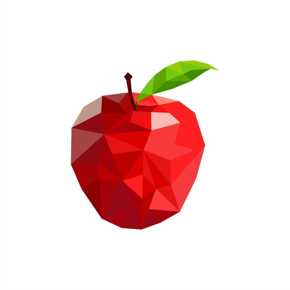 diseño de vector de plantilla de degradado de logotipo poligonal de triángulo de fruta de manzana