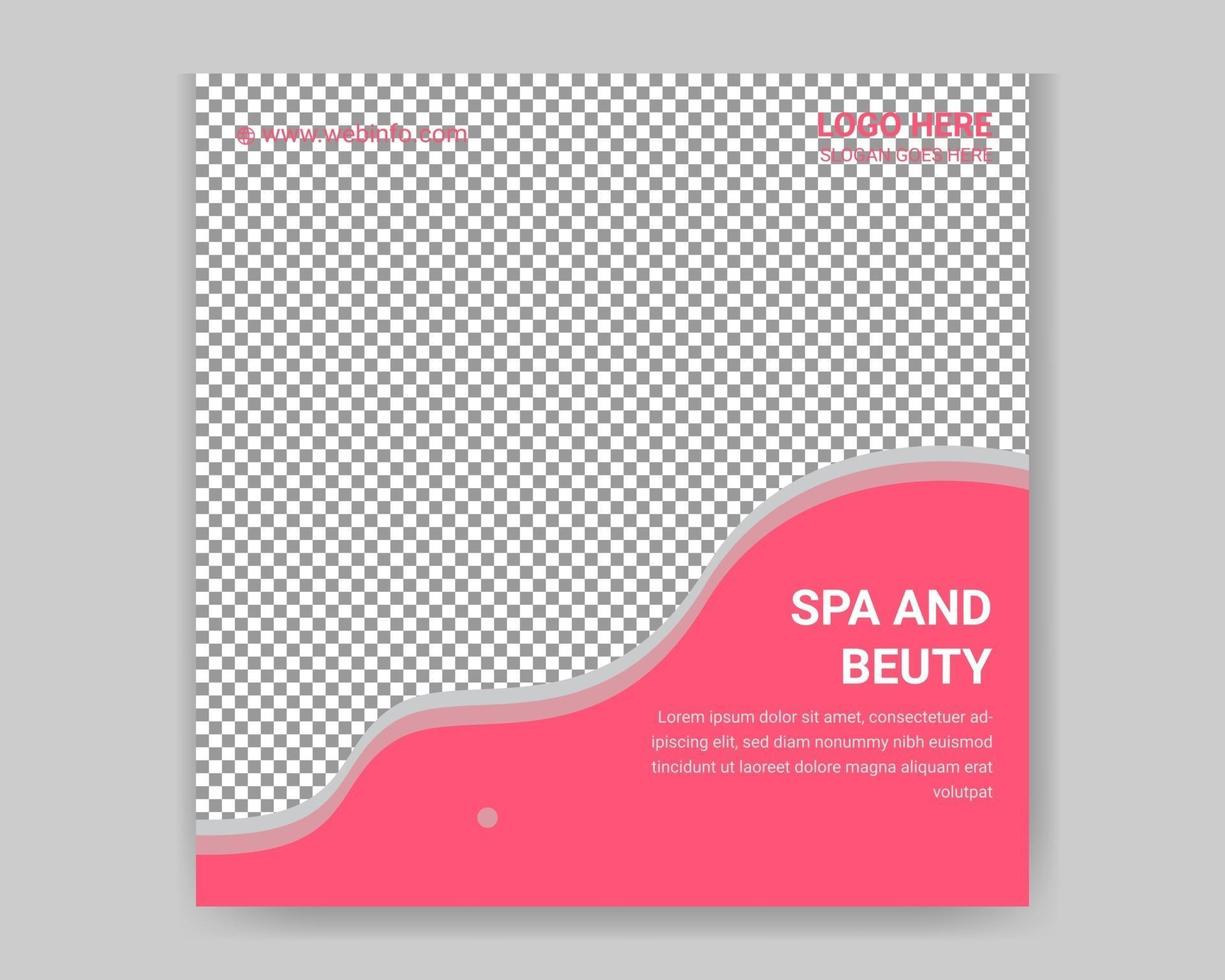 spa and beauty social media post template design vector