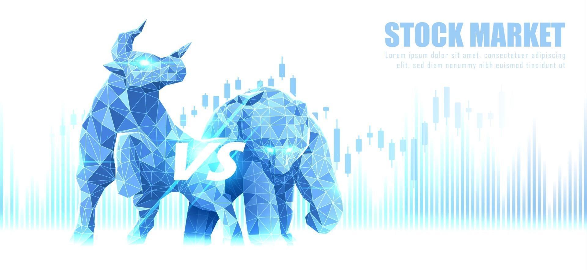 Concept art of Bullish and Bearish Stock Market vector