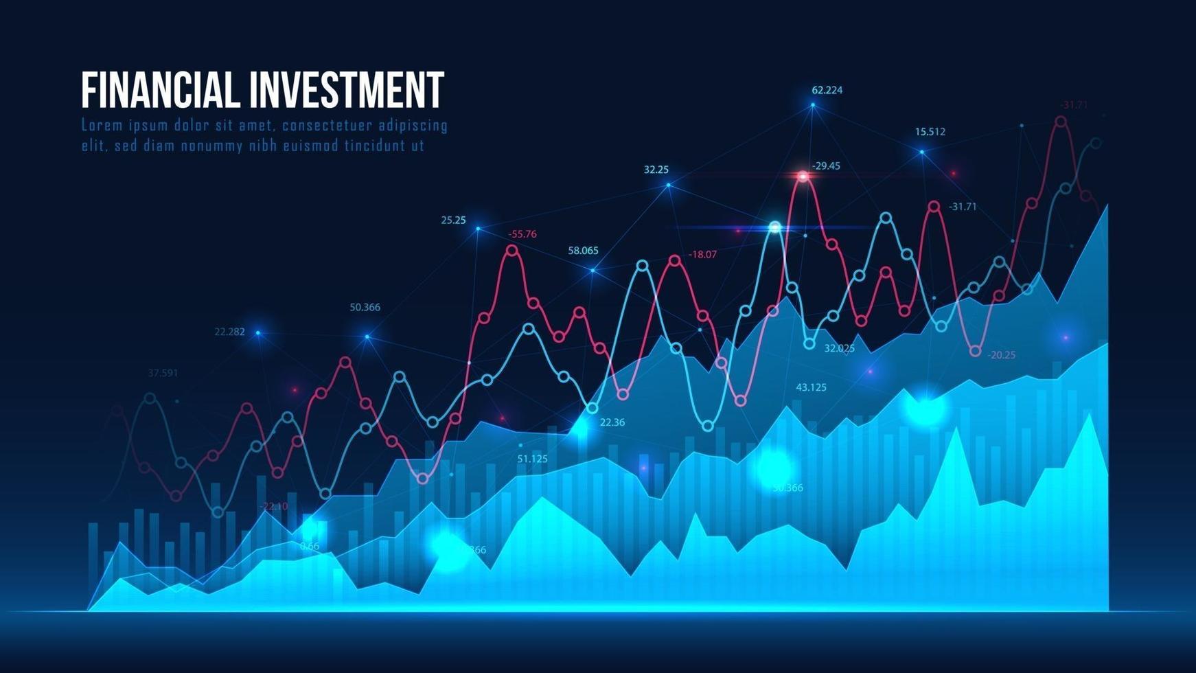 Stock market or forex trading graph in graphic concept. vector