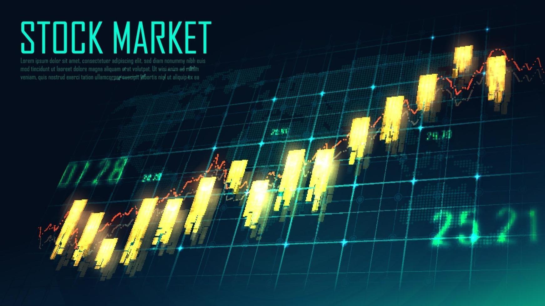 mercado de valores o gráfico de comercio de divisas en concepto gráfico. vector