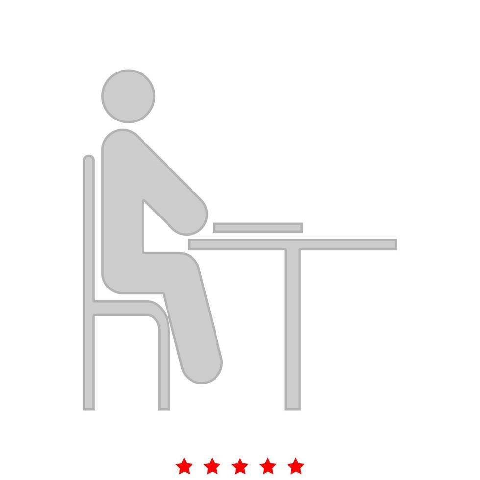 Man with notepad - stick it is icon . vector
