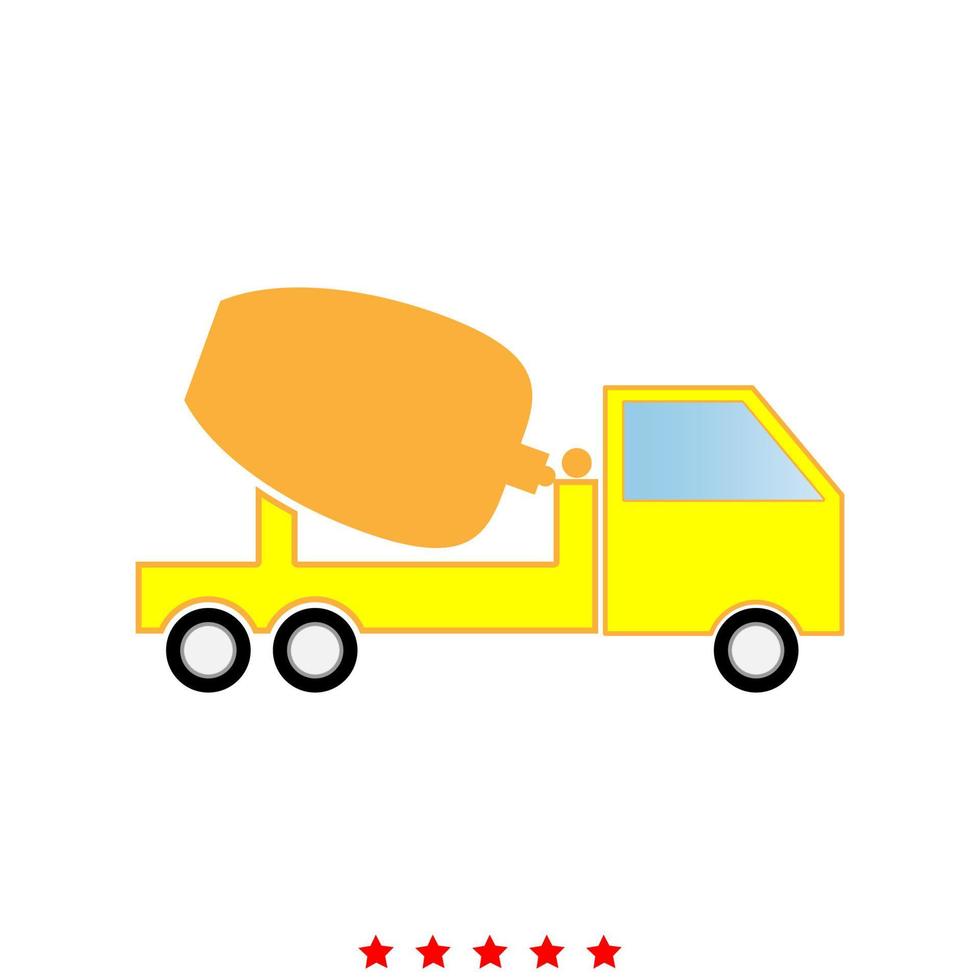 Cement mixers truck it is icon . vector