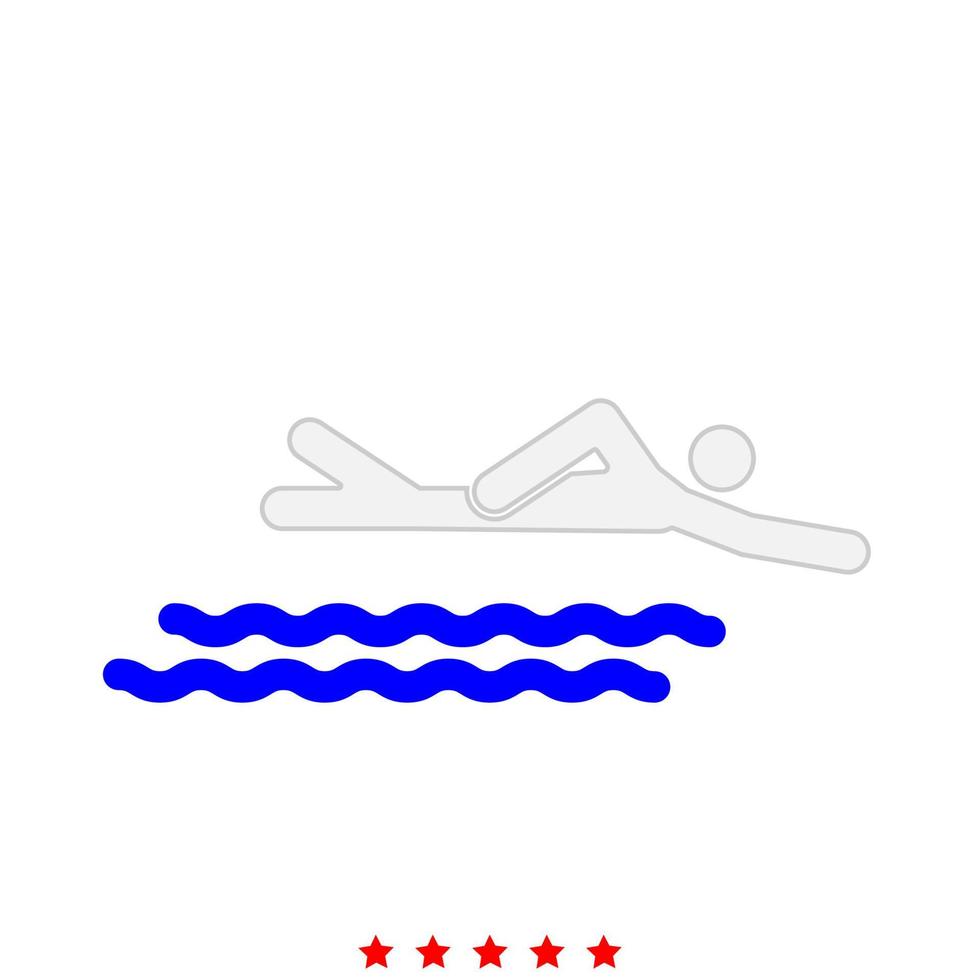 Swimming person stick it is icon . vector