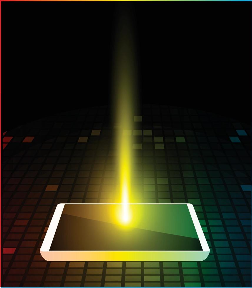 Tablet pc on black circuit digital background. Technology background for computer graphic vector