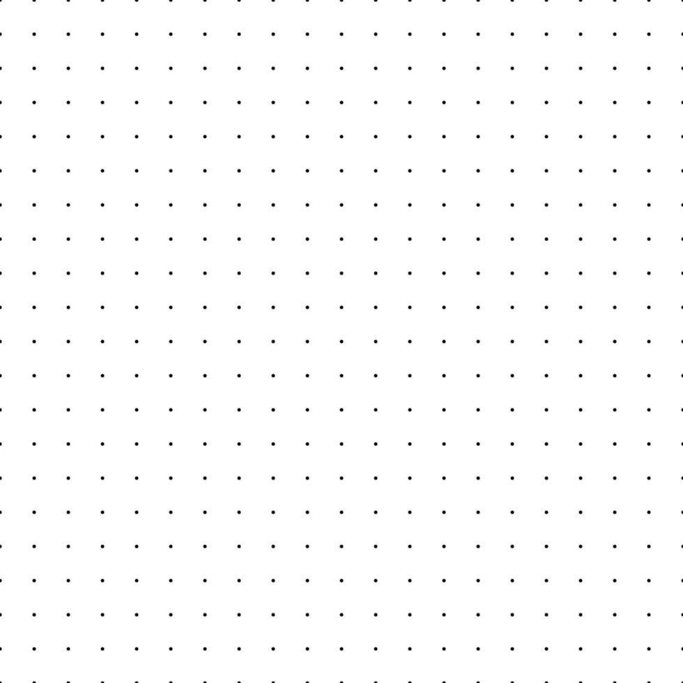 Bullet journal texture seamless pattern. Black dot grid graph paper template for notebooks. Dotted background vector