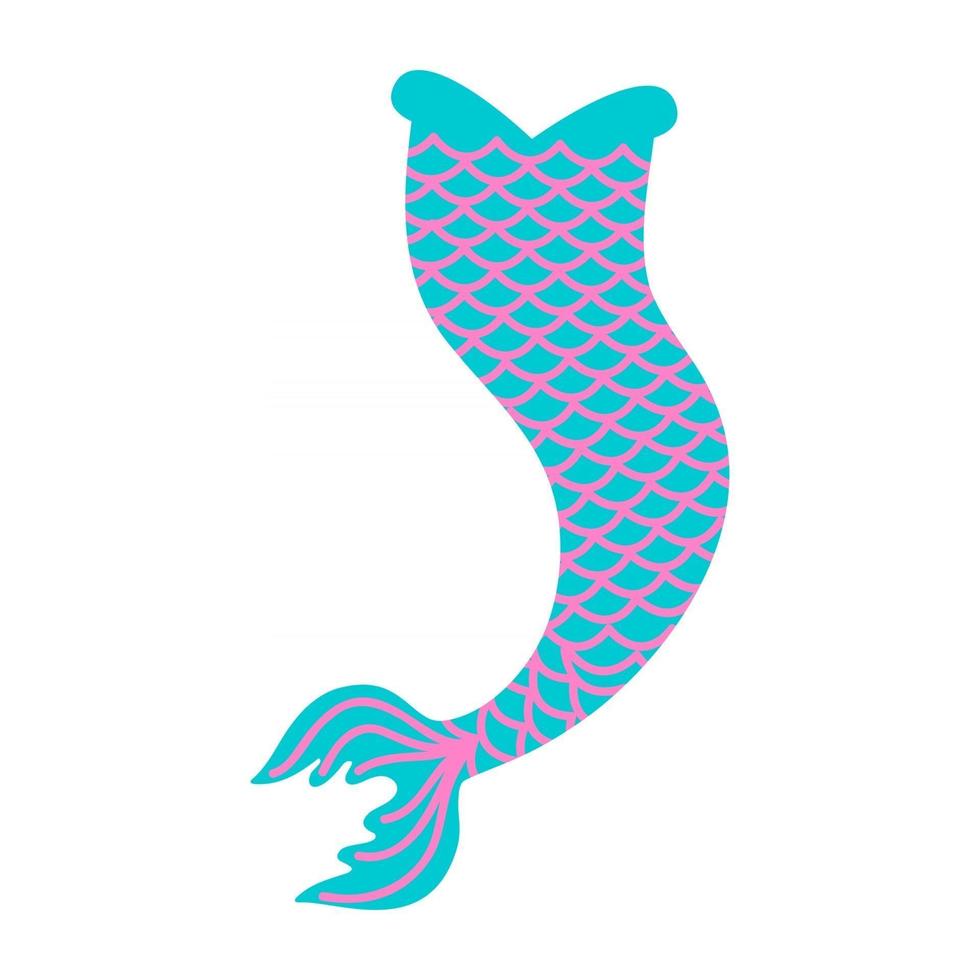 Cute mermaid tail. Props for girls sea party, design element vector
