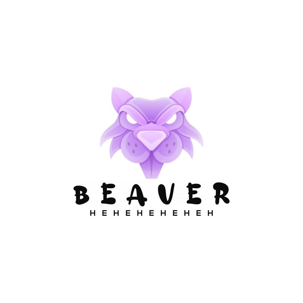 colorful beaver logo vector