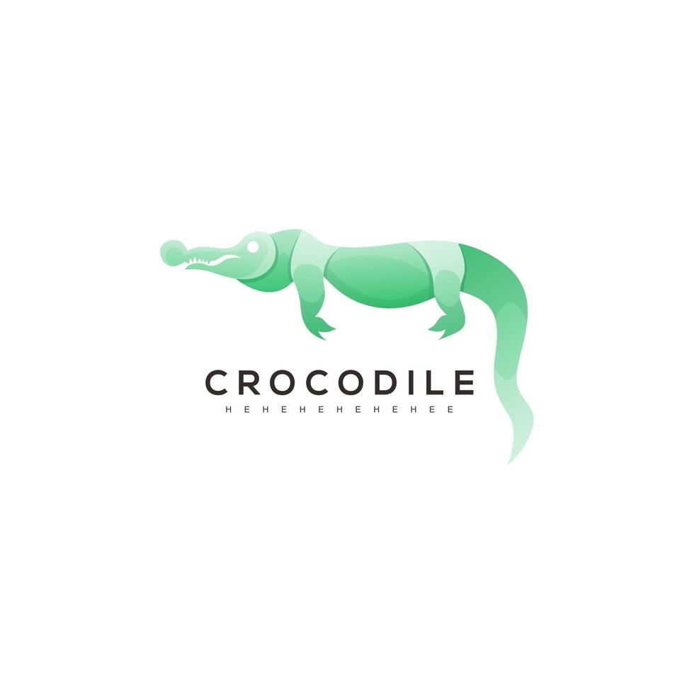 colorful crocodile logo deign vector