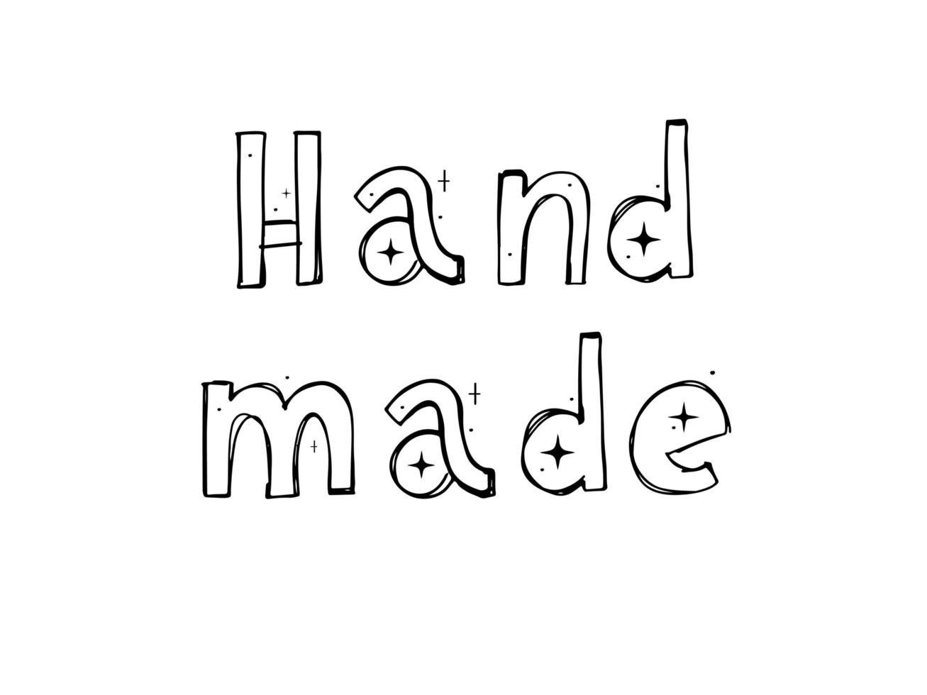 Hand made. Vector text font icon. Sign. Hand lettering.