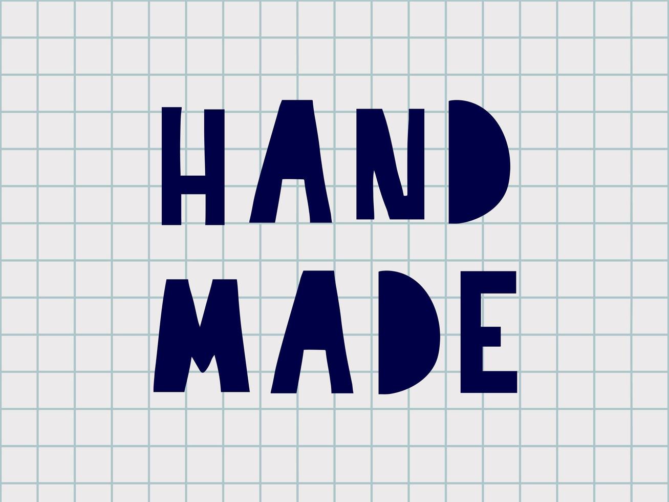 Hand made. Vector text font icon. Sign. Hand lettering.