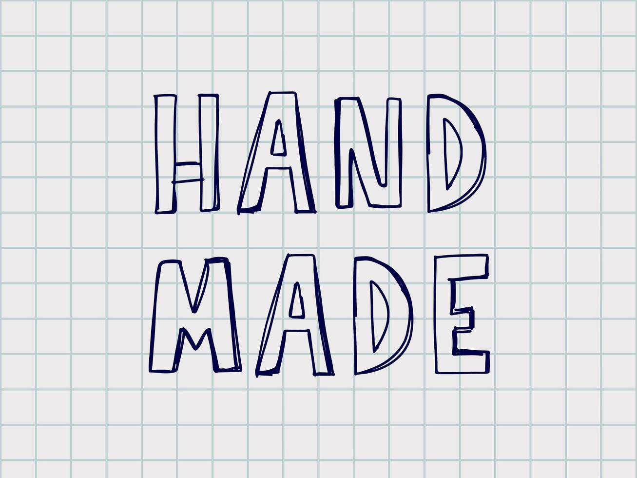 Hand made. Vector text font icon. Sign. Hand lettering.