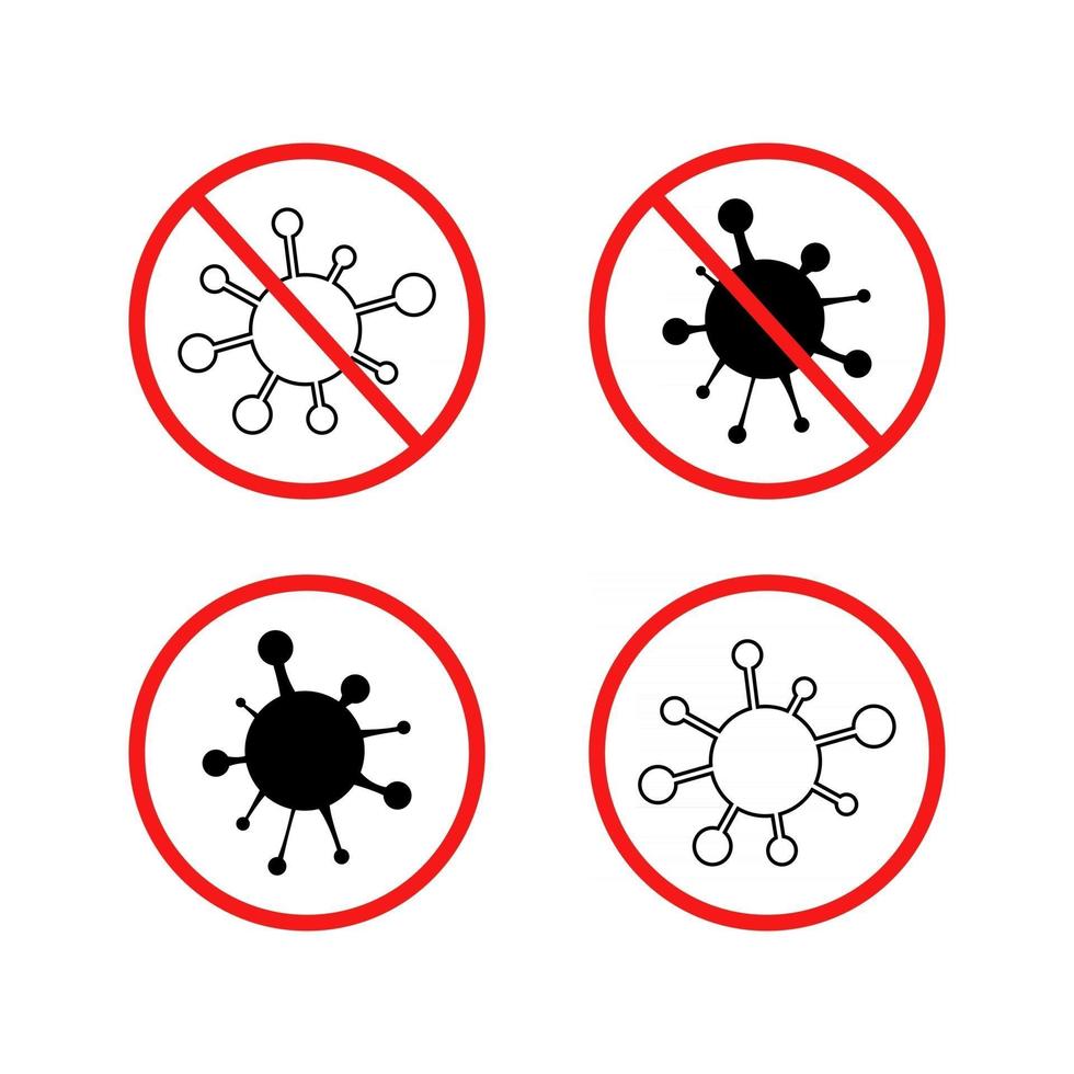 virus. influenza. icono de advertencia de peligro, símbolo de signo, patógeno. infección por coronavirus cóvido. vector