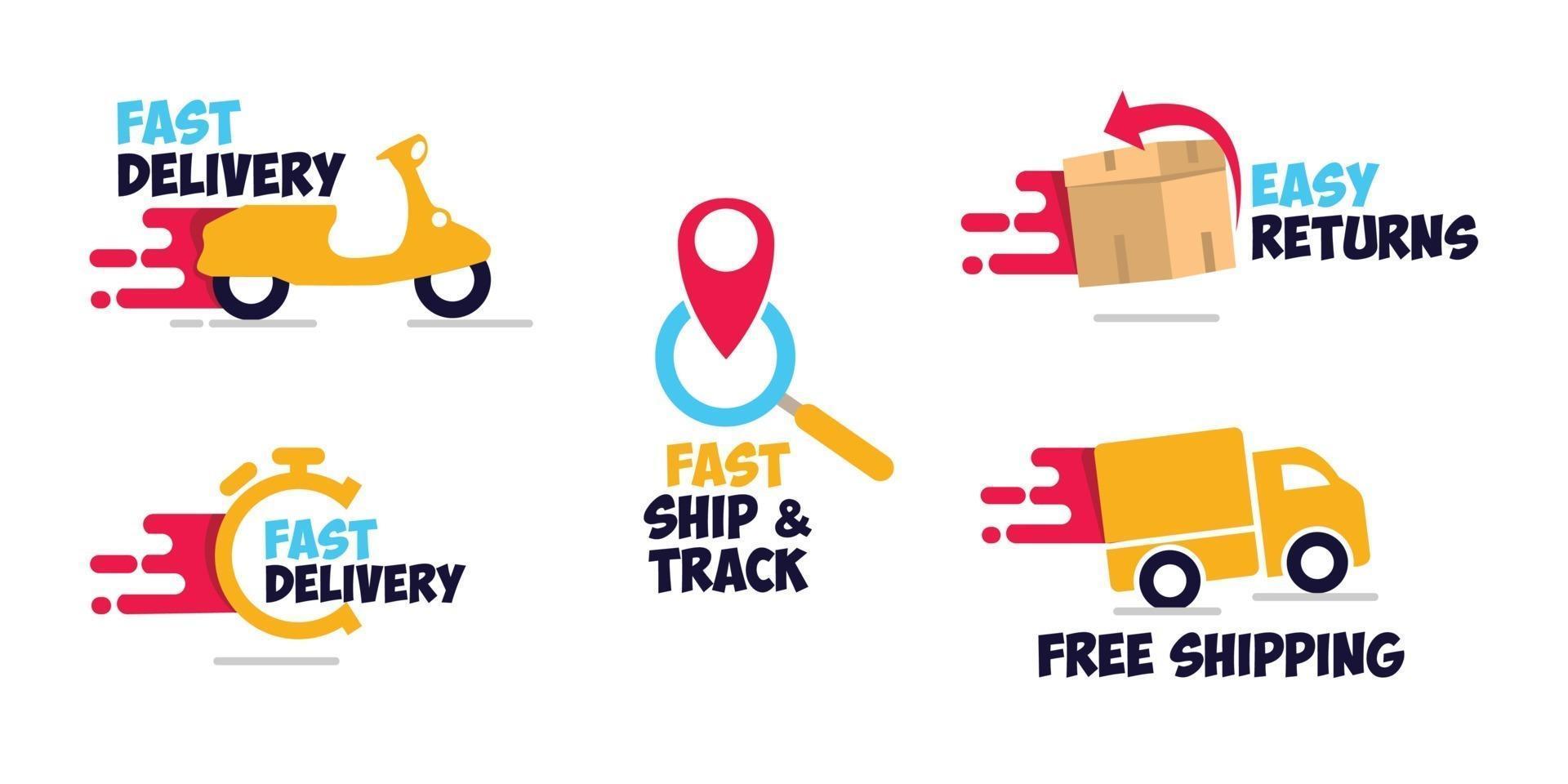 Free delivery and free shipping icon modern design template vector