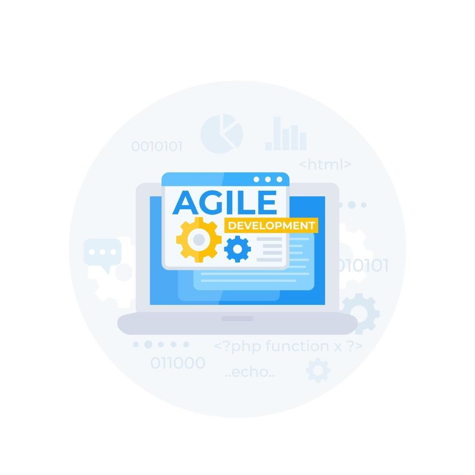 Agile development, programming and IT vector illustration