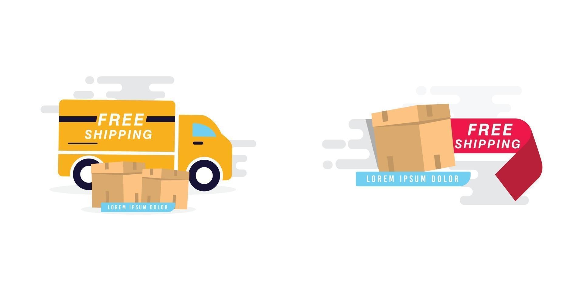 Free delivery and free shipping icon modern design template vector