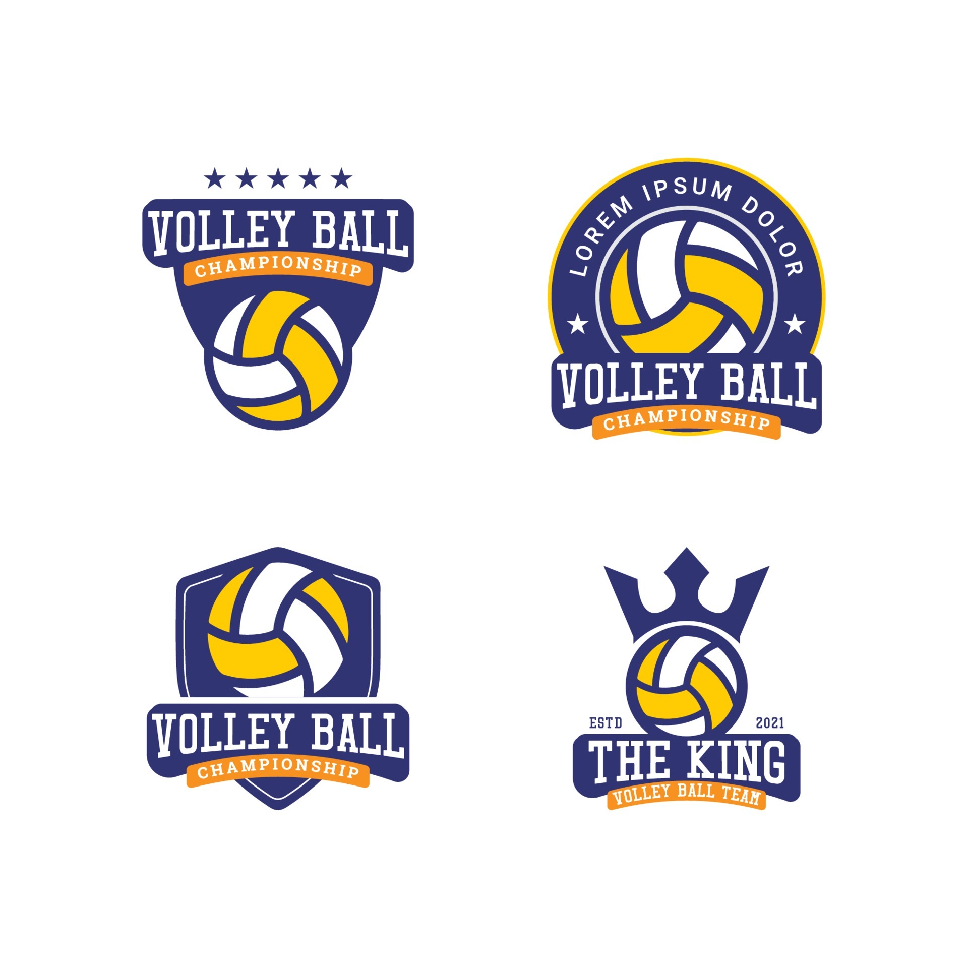 Volleyball team championship logo design concept 5235259 Vector Art at