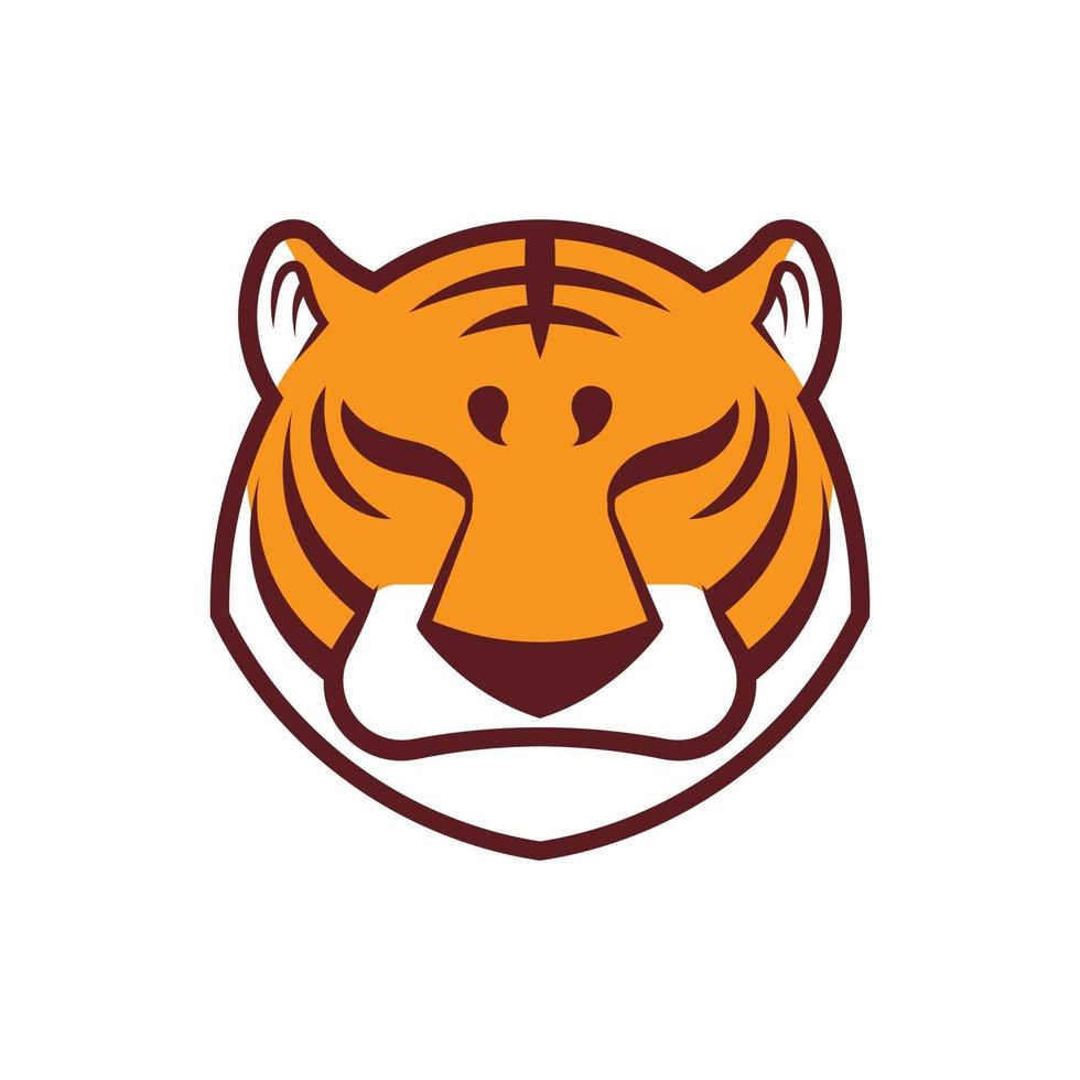 Minimal tiger head symbol icon in vector graphic isolated