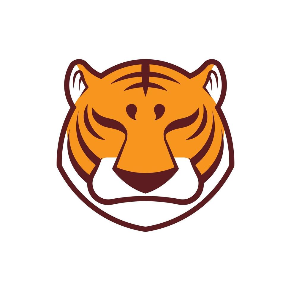 Minimal tiger head symbol icon in vector graphic isolated