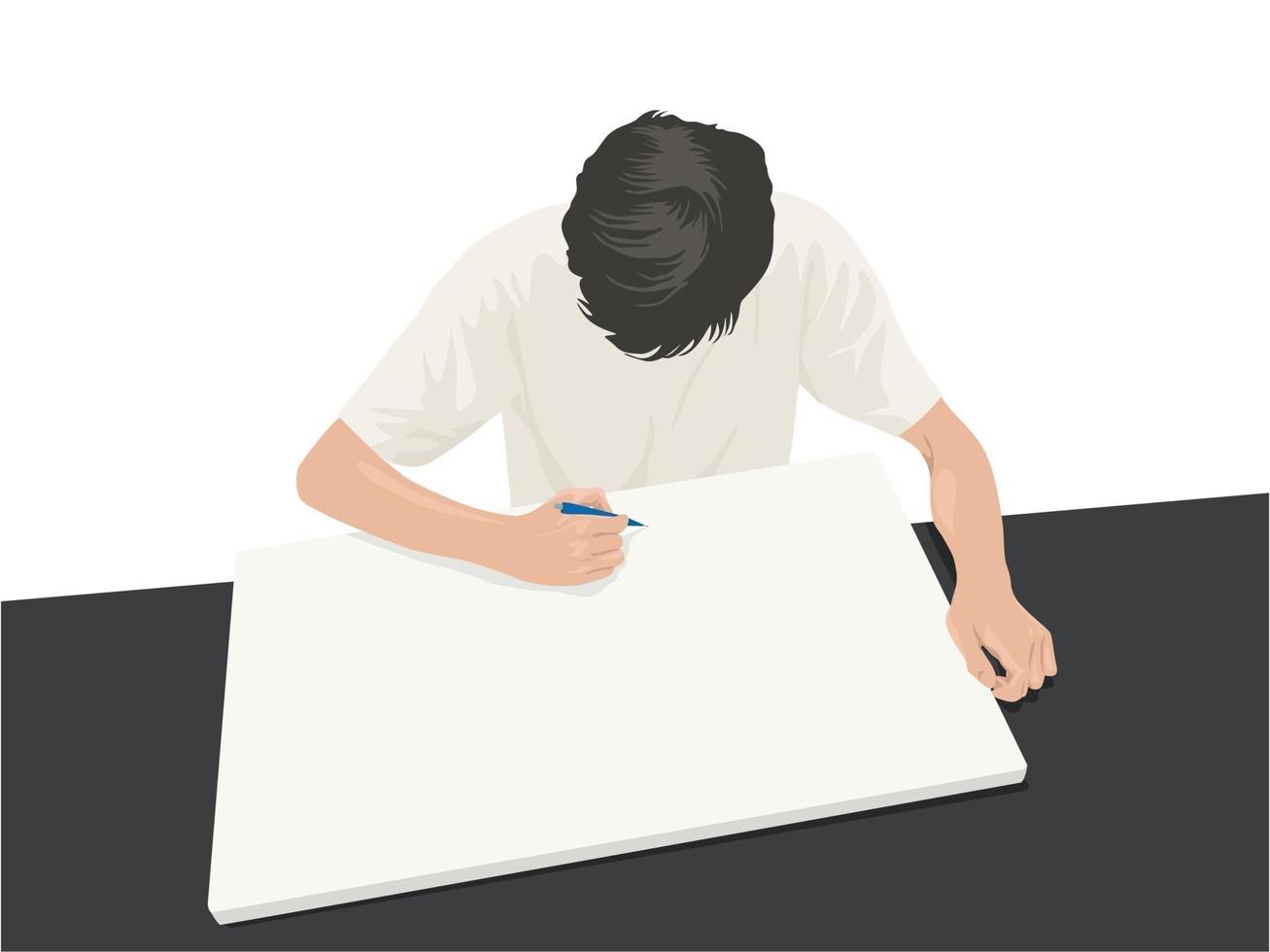 estudiante de dibujo a mano en el vector gráfico de ilustración