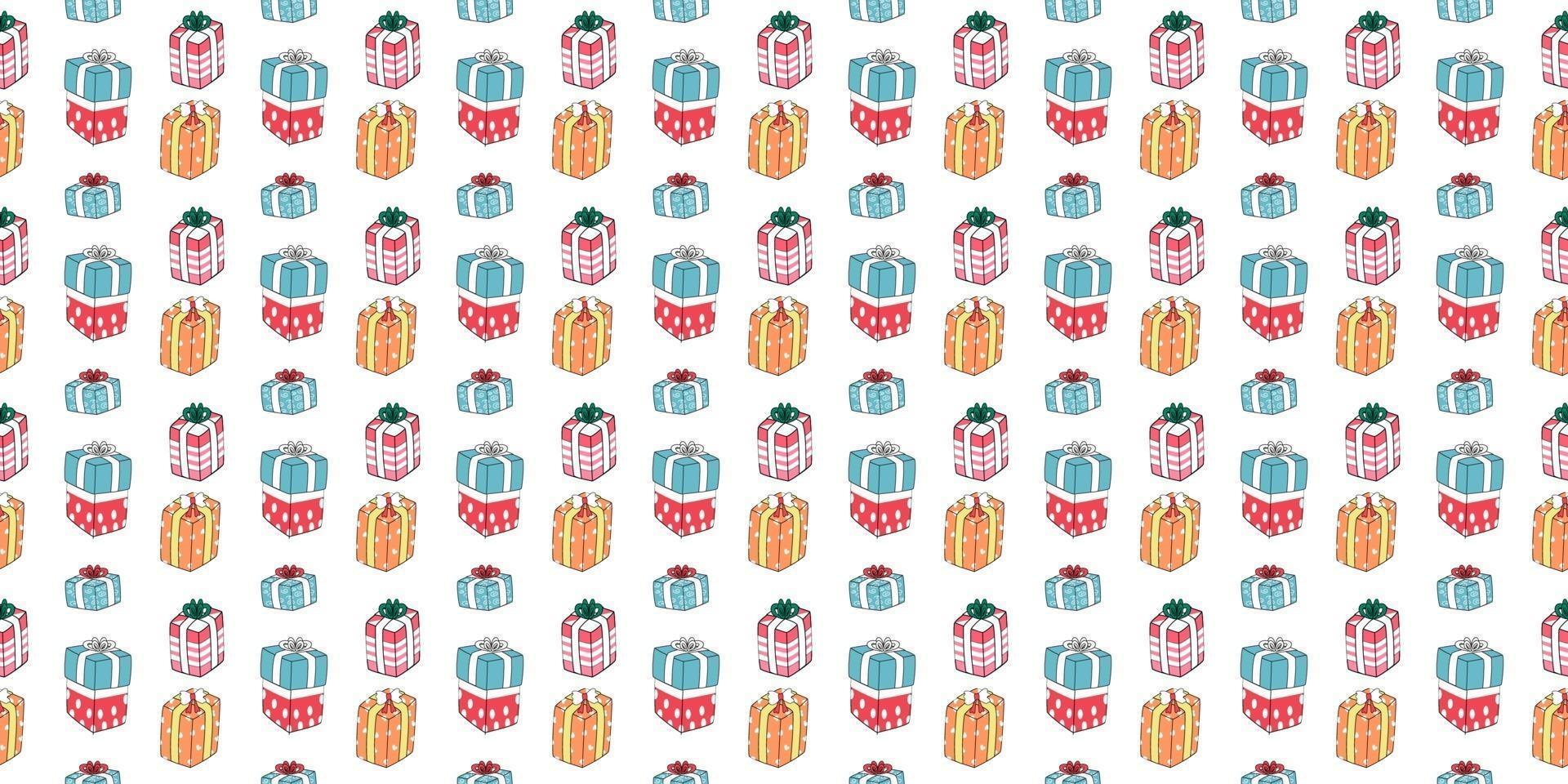 Christmas patterns designed in doodle style in bright colors vector
