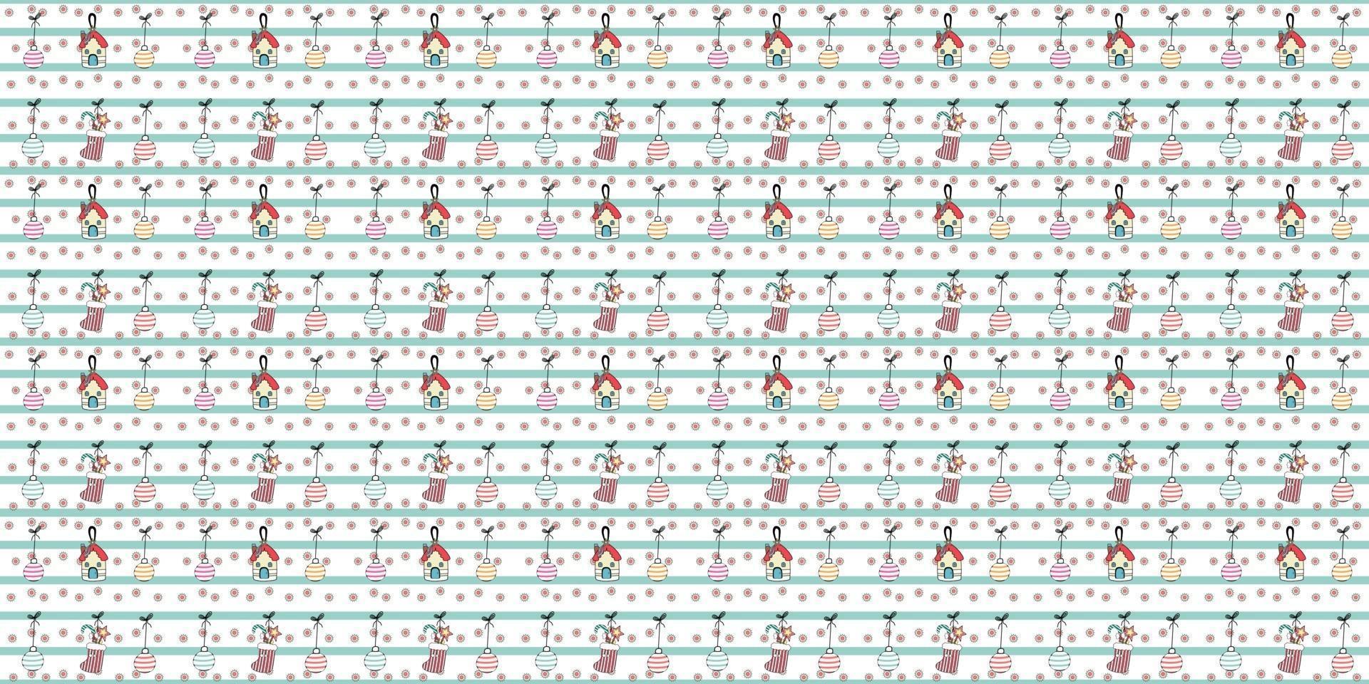 Christmas patterns designed in doodle style in bright colors vector