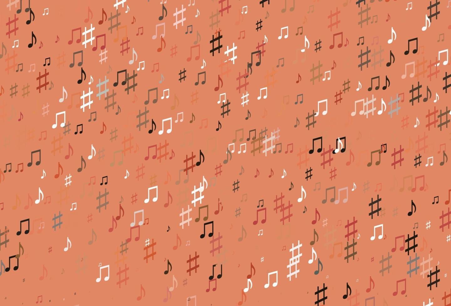 Light Red vector pattern with music elements.