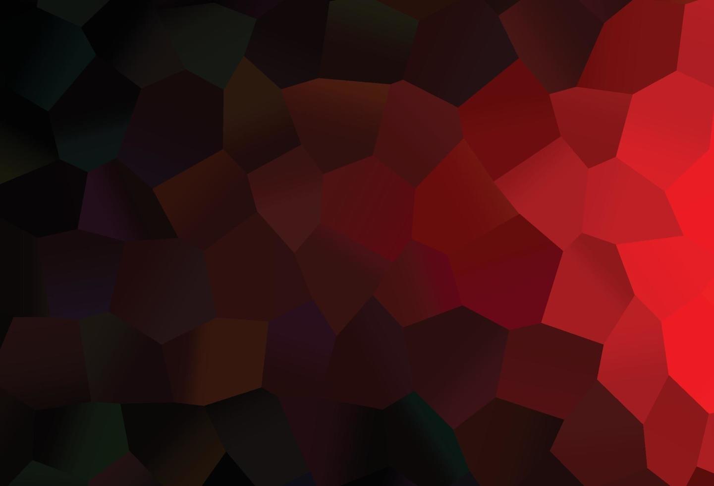 Telón de fondo de vector rojo oscuro con hexágonos.