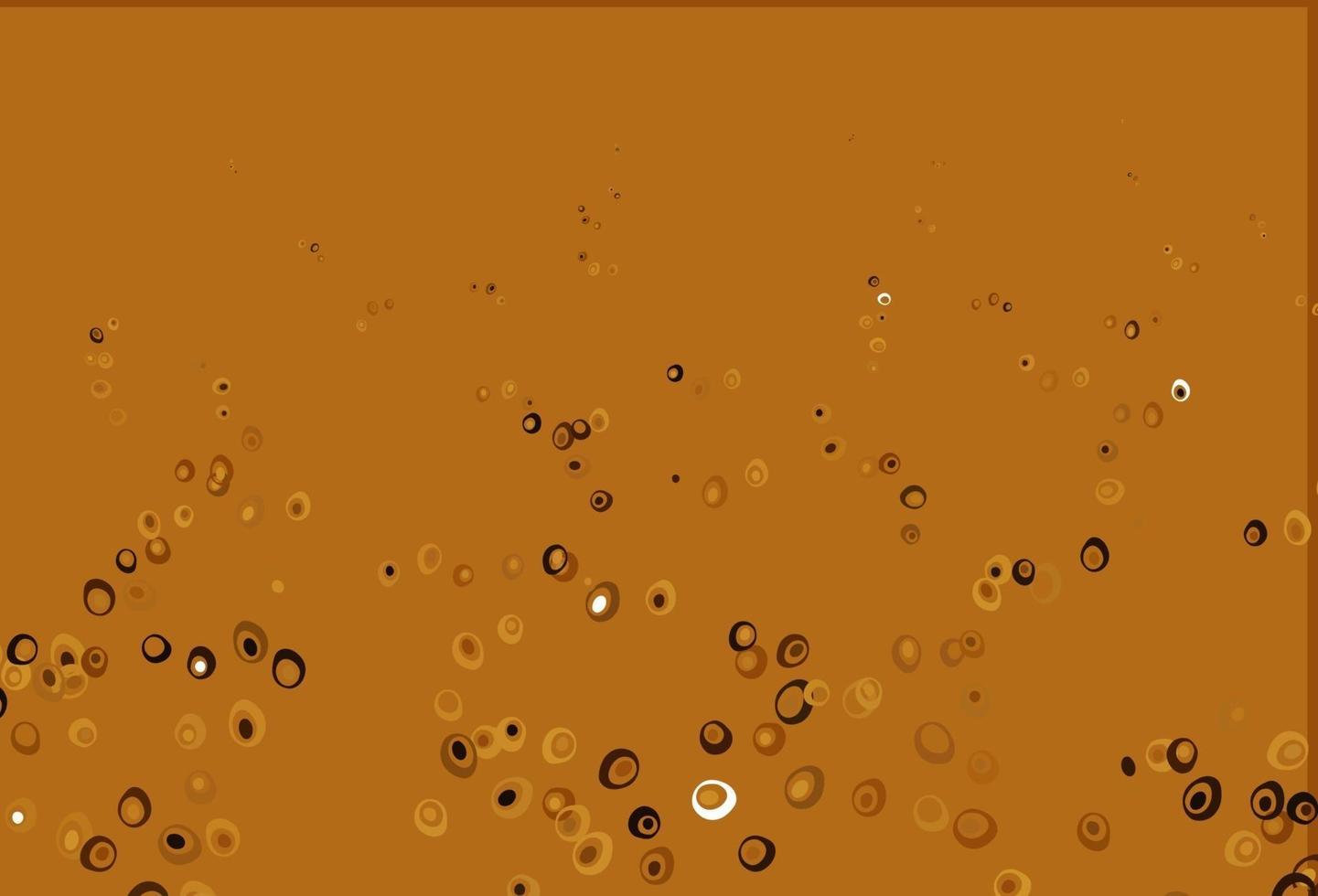 Fondo de vector amarillo claro, naranja con burbujas.