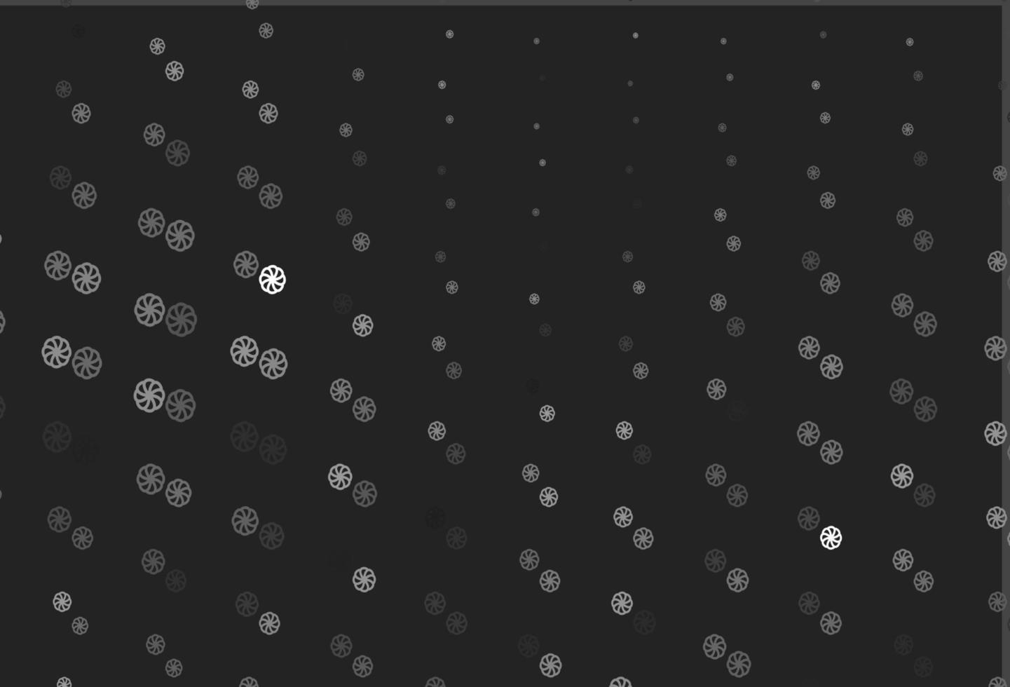 Fondo de vector gris plateado claro con copos de nieve de Navidad.