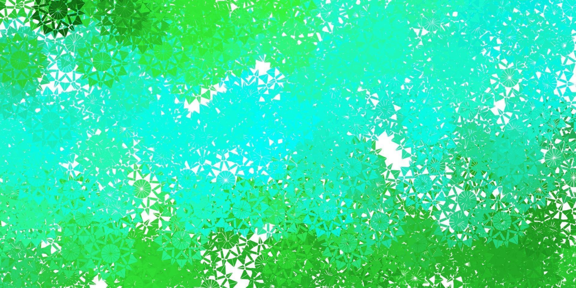 Light Green vector pattern with colored snowflakes.