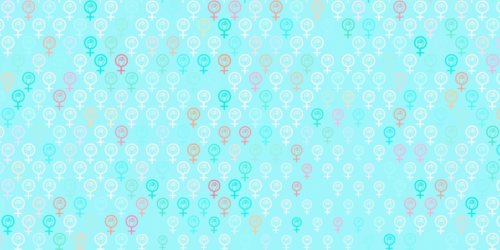 Light Green, Red vector pattern with feminism elements.
