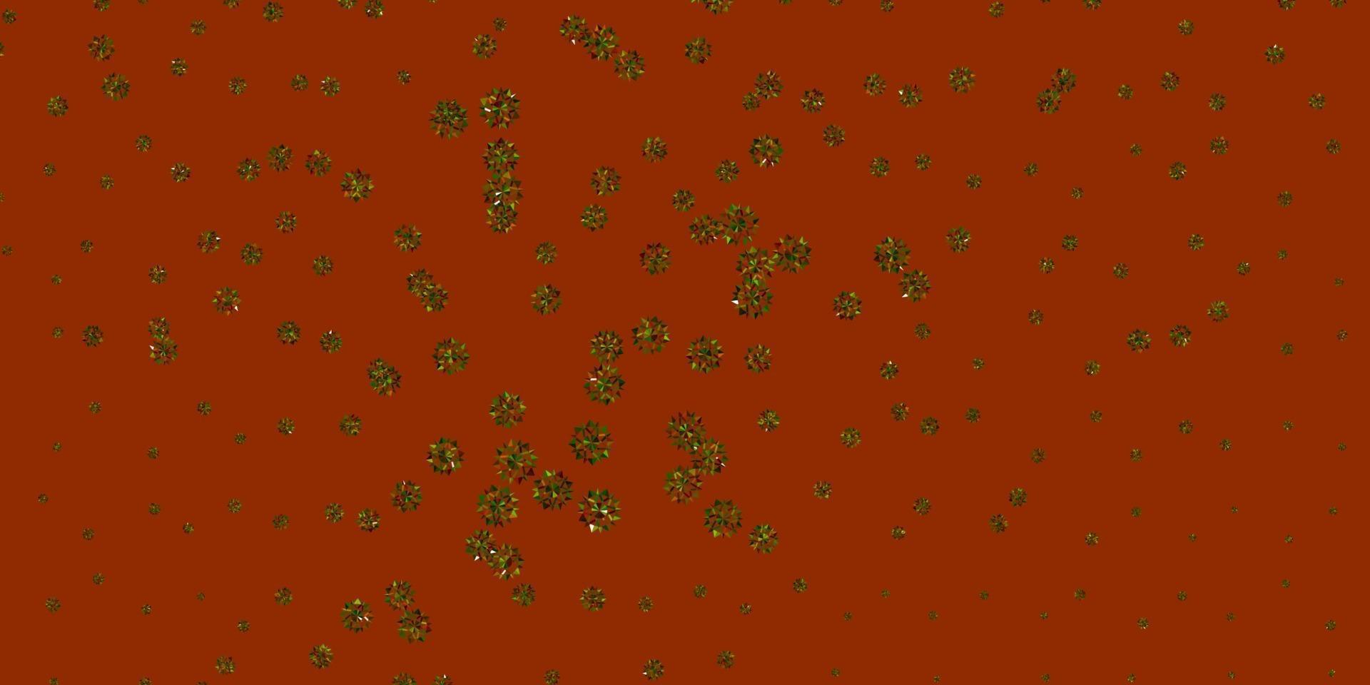 Light Green, Yellow vector template with ice snowflakes.